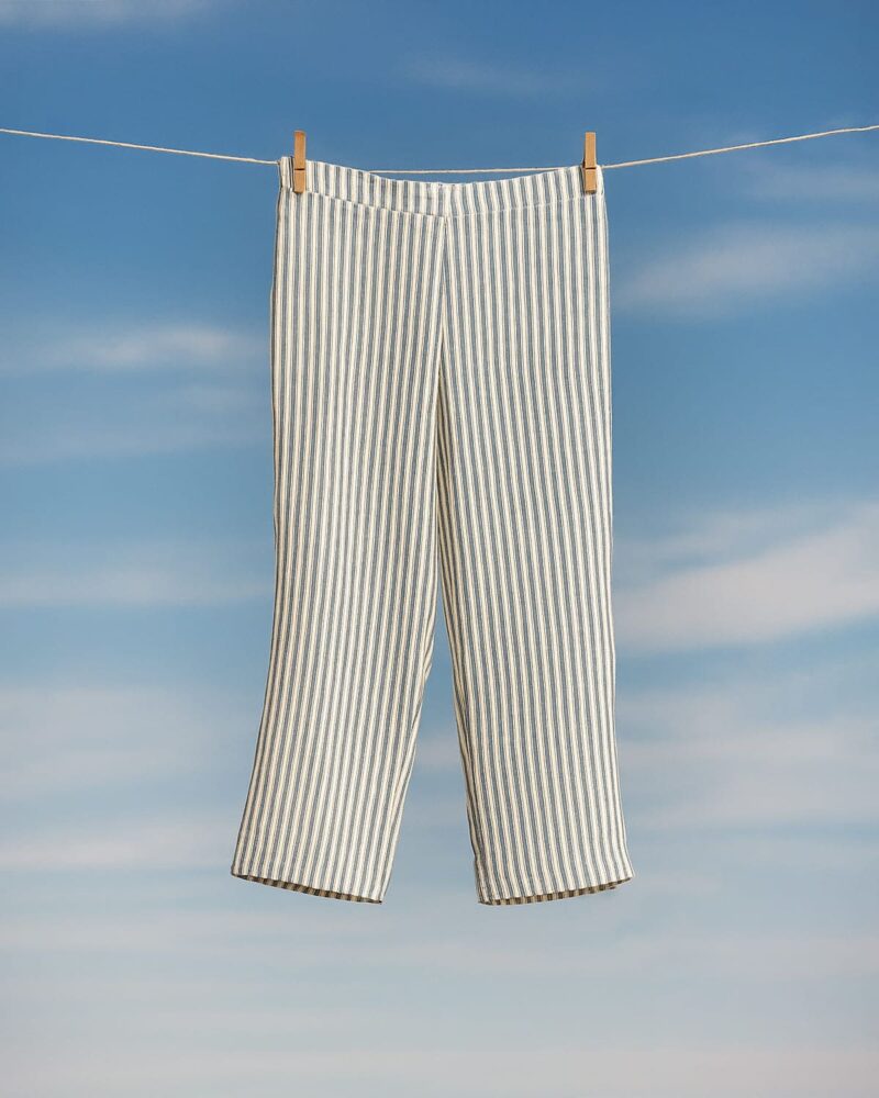 MiraLine – Cotton Flex Grey and White Stripes Co-Ord Set for Women - Image 2