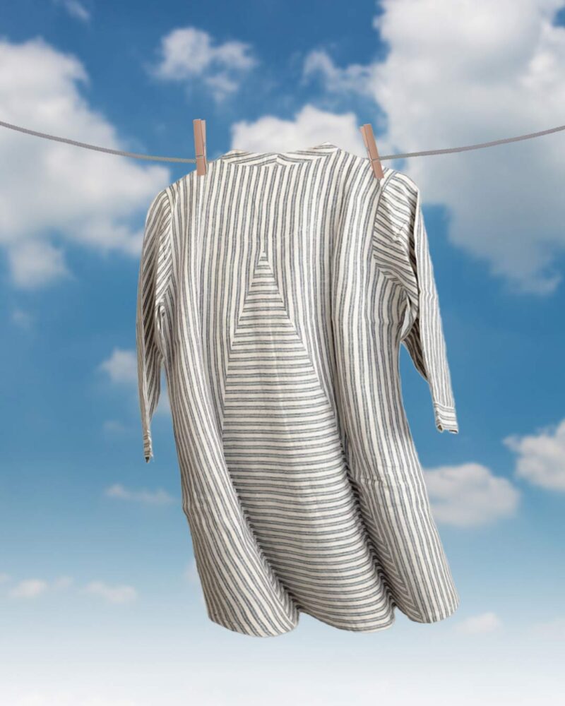 MiraLine – Cotton Flex Grey and White Stripes Co-Ord Set for Women - Image 3