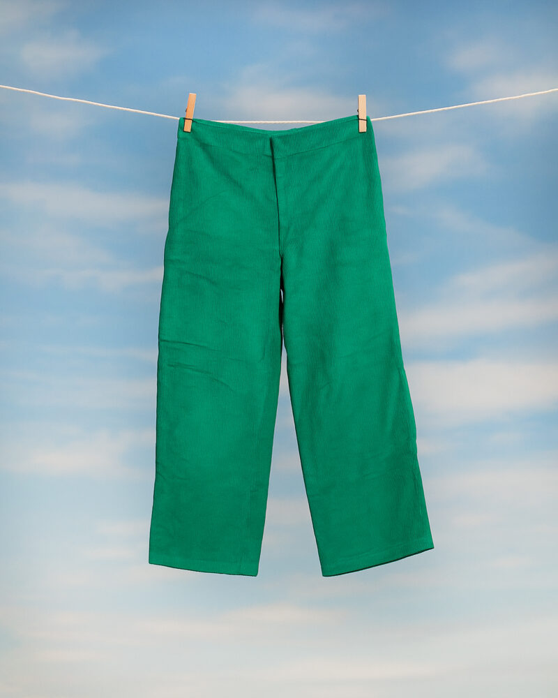 Sage Flare – Corduroy Green Pants for Women