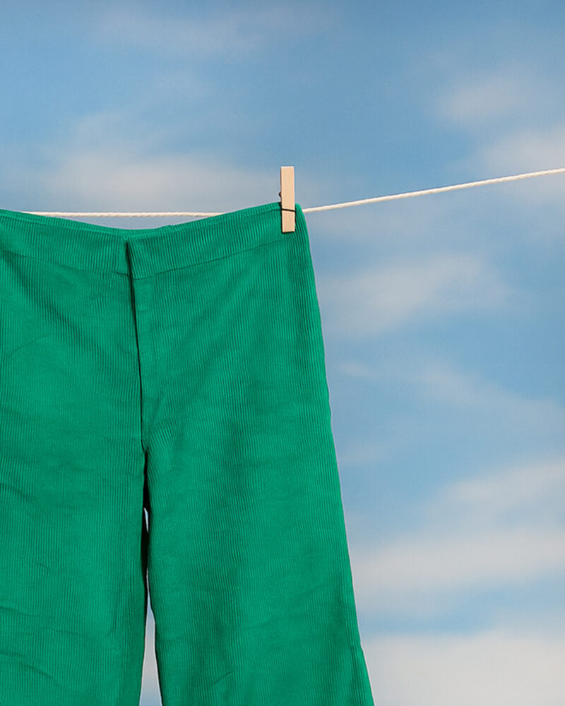 Sage Flare – Corduroy Green Pants for Women - Image 2
