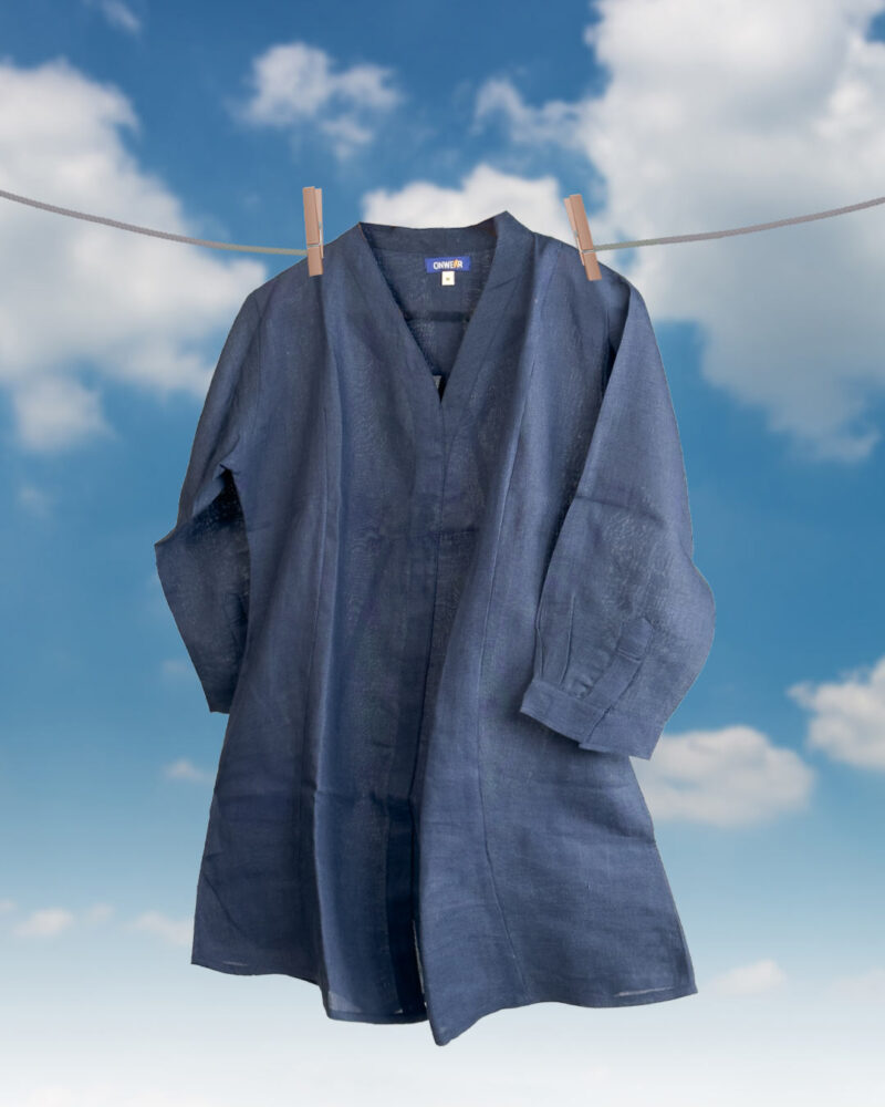 Navea – Linen Navy-Blue Co-Ord Set for Women