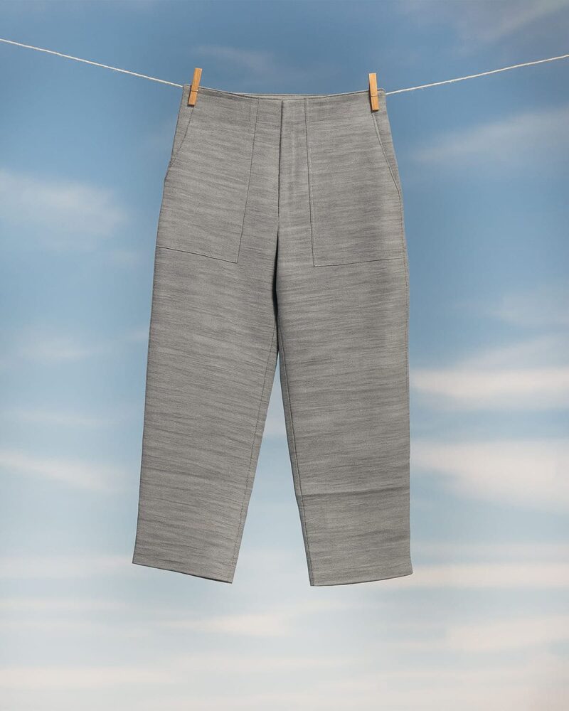 Grey Drift – Slub Cotton Grey Pants for Women