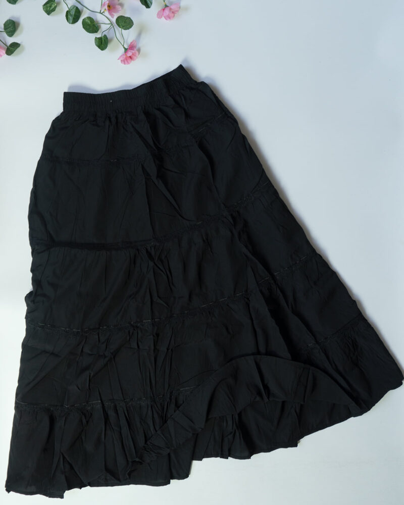 Kanira – Black Layered Skirt for Women