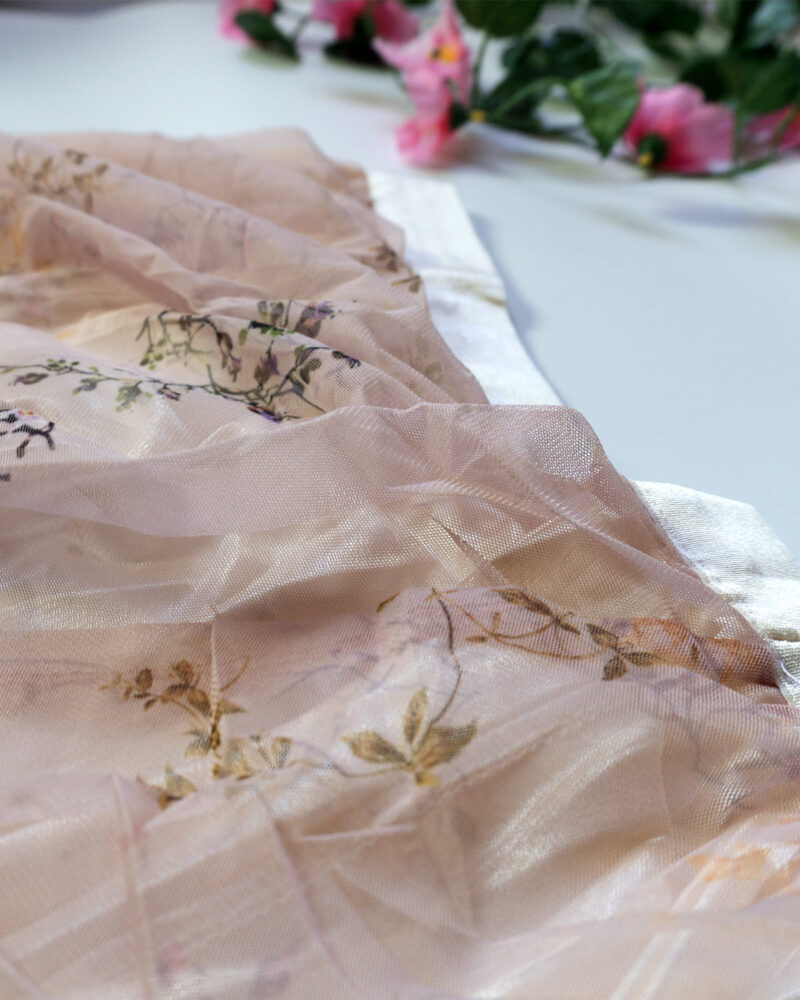 Charvi Netted Peach Floral Skirts – Women’s Skirt - Image 2