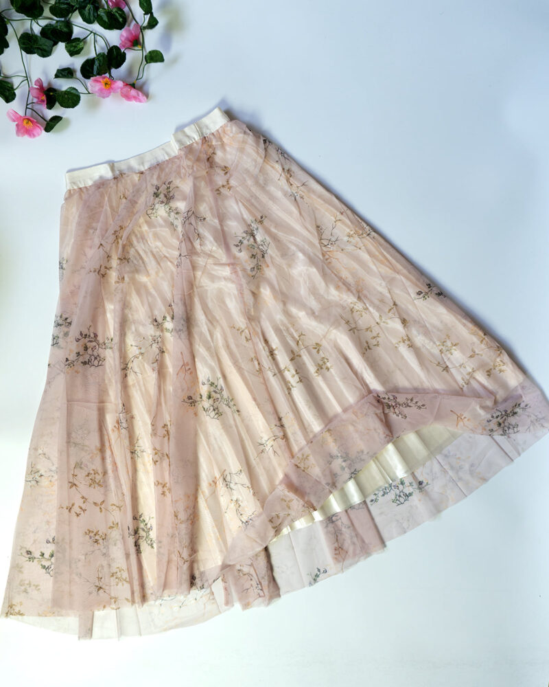 Charvi Netted Peach Floral Skirts – Women’s Skirt