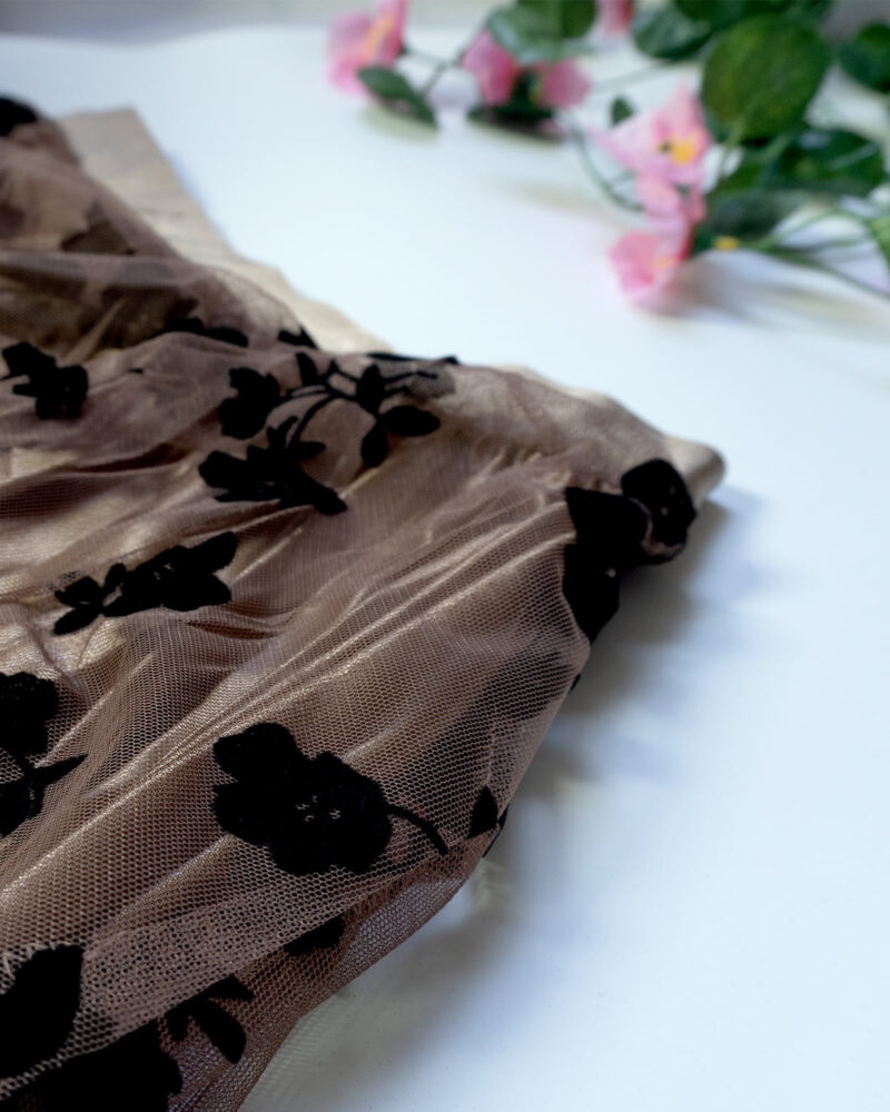 Tarini Brown Netted Floral Skirt Netted for Women - Image 2