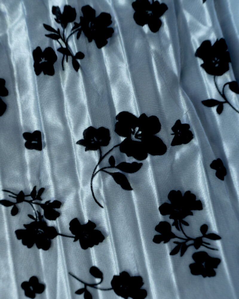 Lavika – Netted Blue with Black Floral Skirt for Women - Image 3