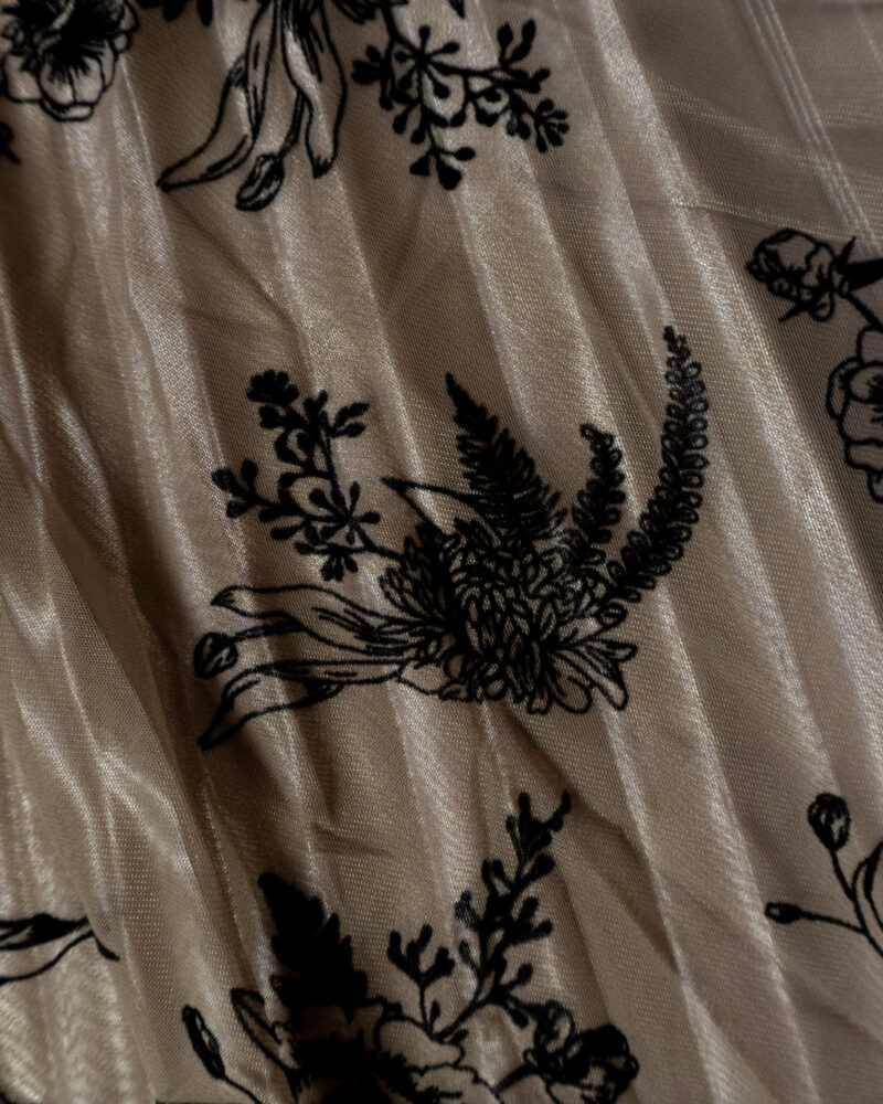 Tarini – Netted Brown with Big Black Floral Skirt for Women - Image 2