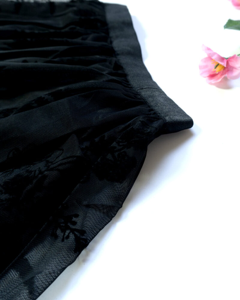 Kanira – Plain Black Netted Skirt for Women - Image 2