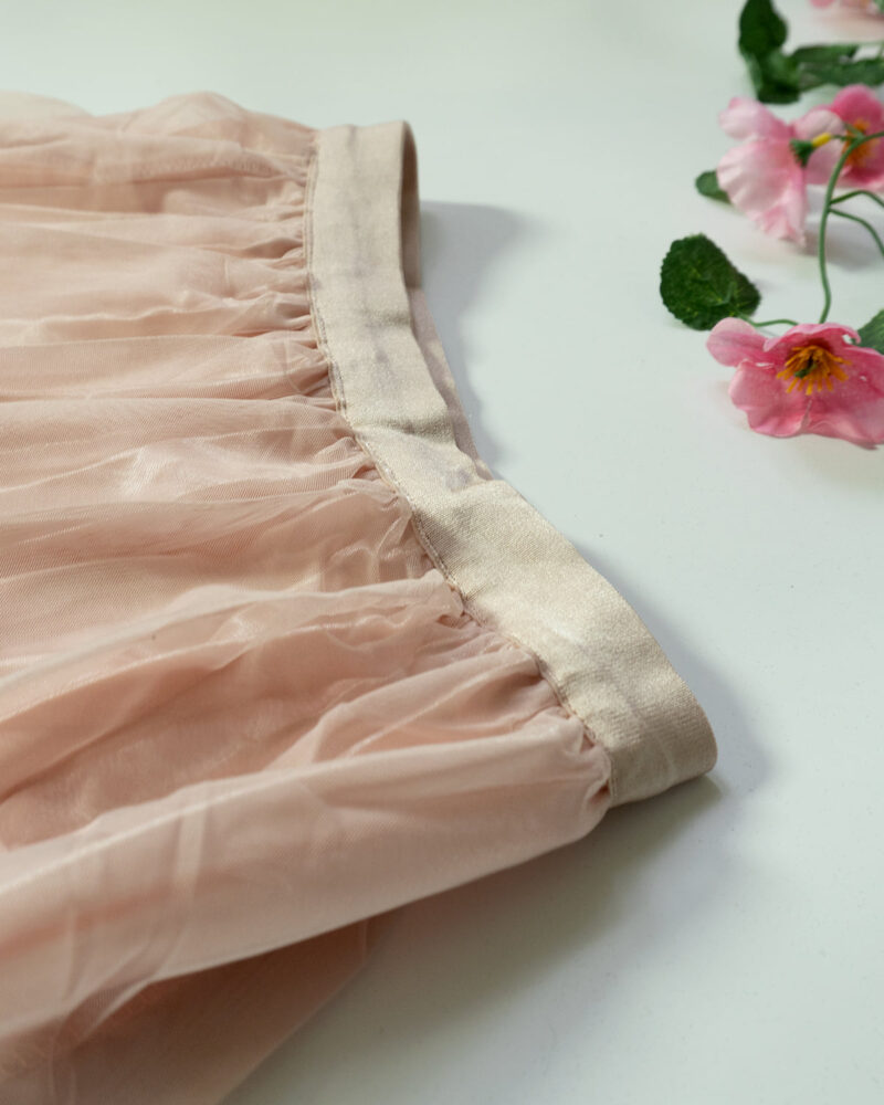Charvi Netted Peach with Multi-Color Floral Skirts – Women’s Skirt - Image 2