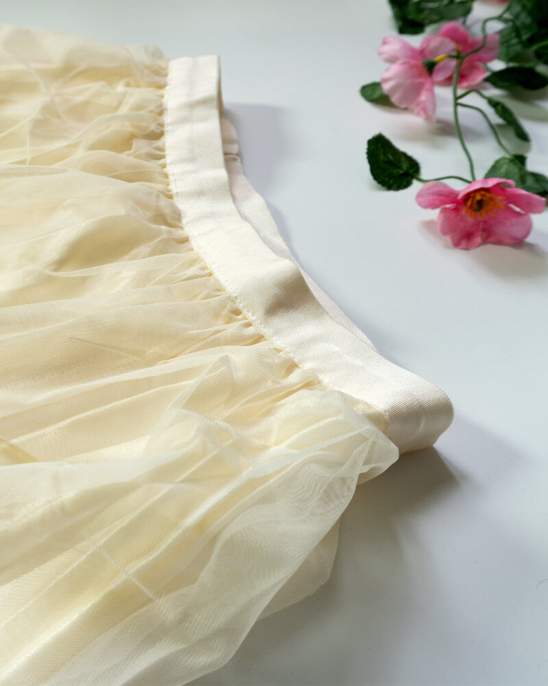 Anvika Netted Beige with Multicolor Floral Skirts – Women’s Skirt - Image 2