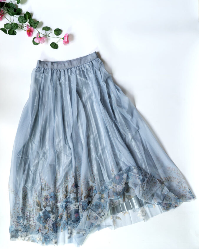 Ninio – Netted Blue with Blue Floral Skirt for Women