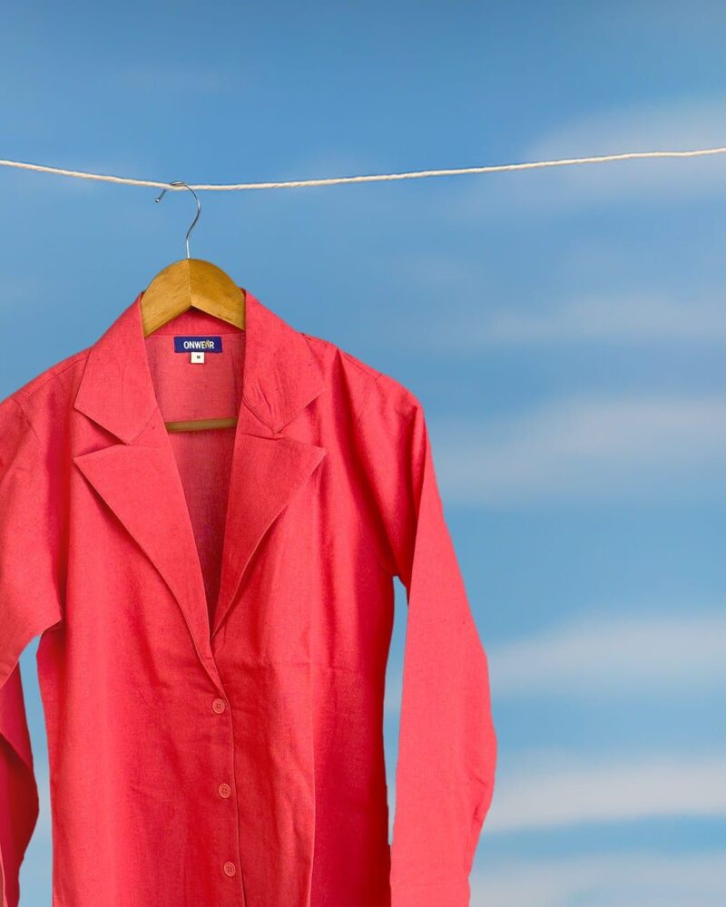 Miru Saffron Recycled Cotton Blazer Set for Women - Image 2