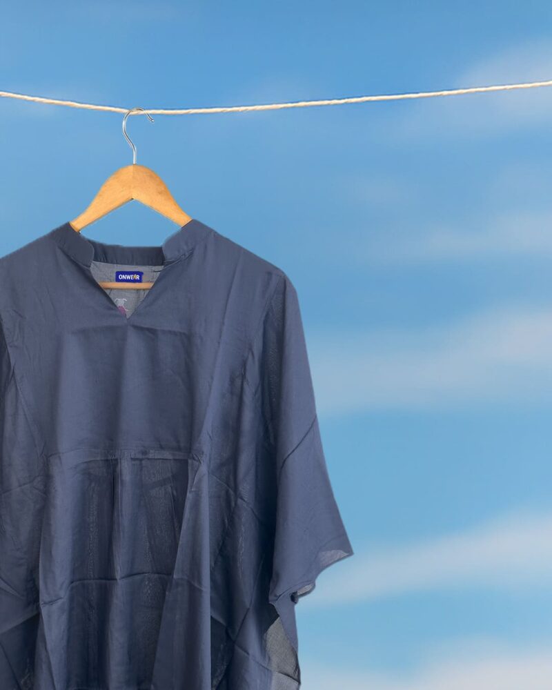 Nysa Cotton Satin Navy Blue for Women - Image 2