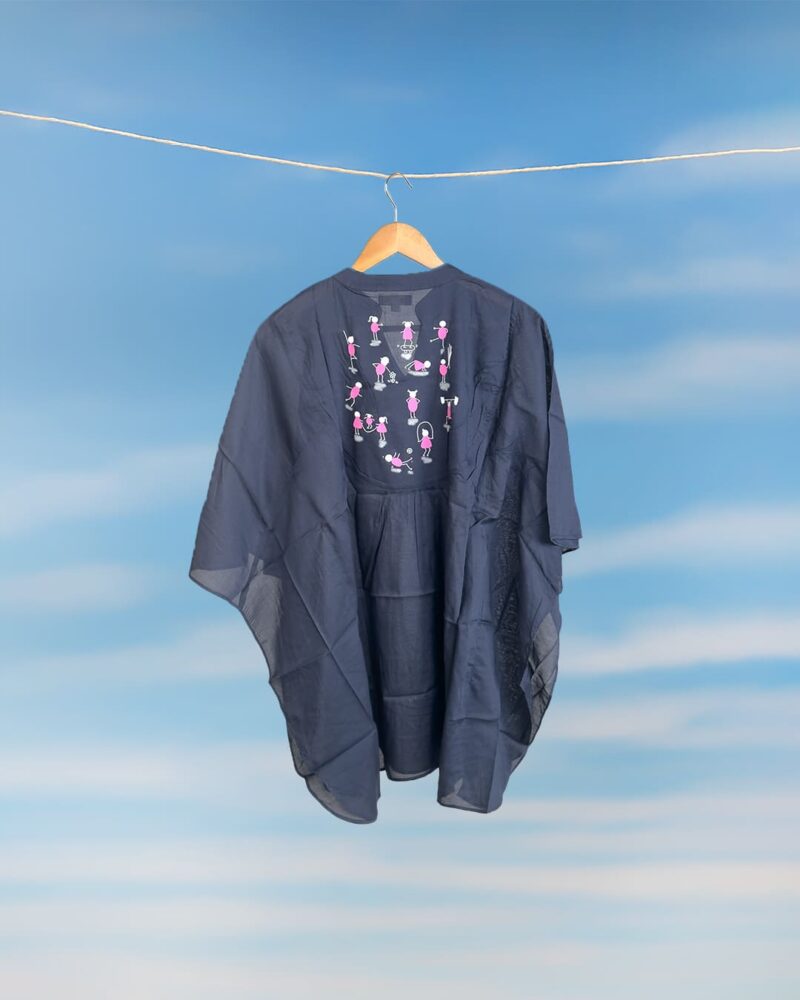 Nysa Cotton Satin Navy Blue for Women - Image 3