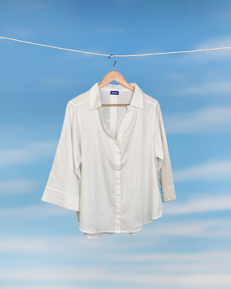 Sitara Check White Cotton Satin for Women
