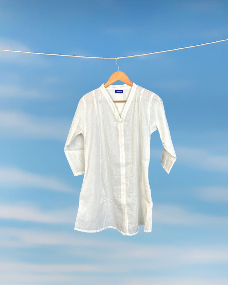 Eira White Linen Shirt for Women - Image 3