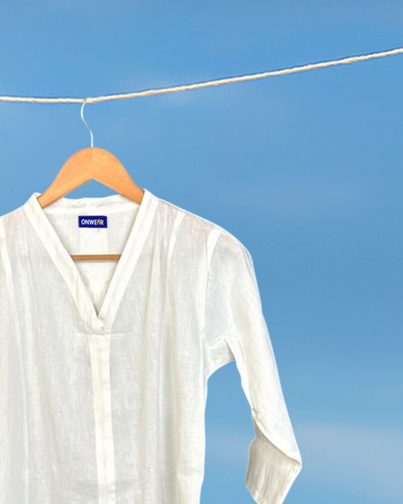 Eira White Linen Shirt for Women - Image 2