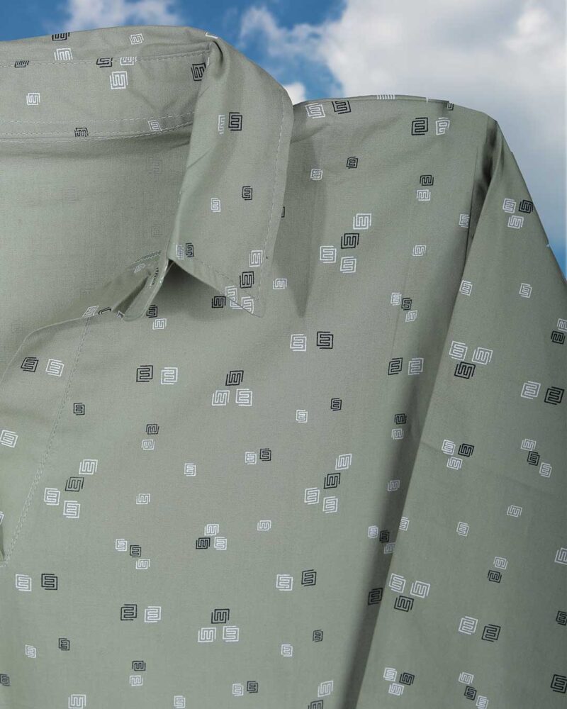 Bottanica Indo-Western Green Black & White Print Shirt for Women
