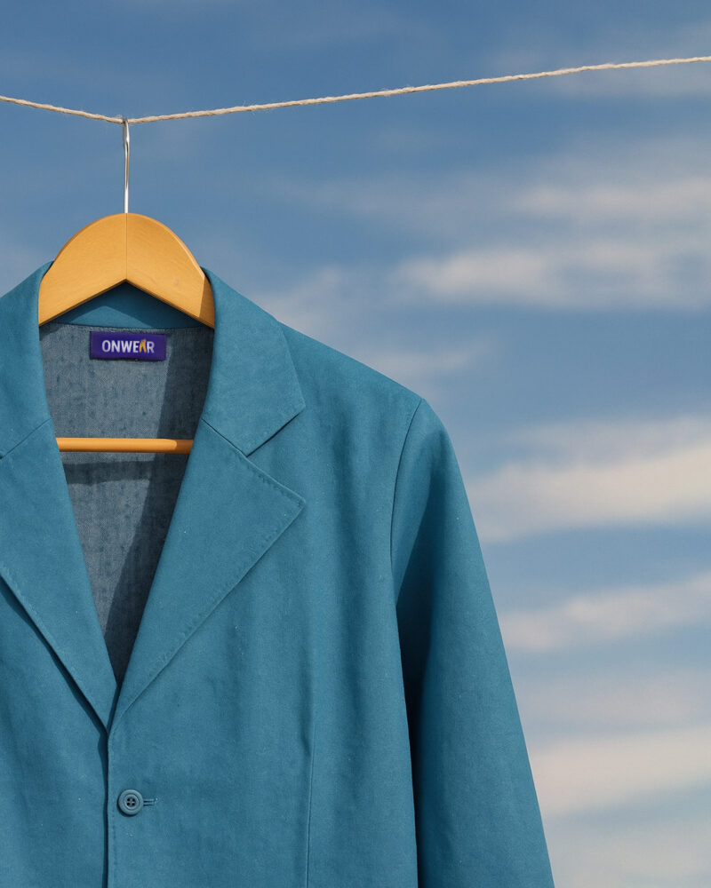 Peacock blue-Recycled Cotton Blazer set for Women - Image 6
