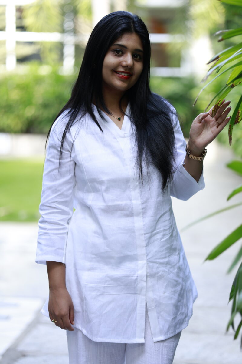 Eira White Linen Shirt for Women
