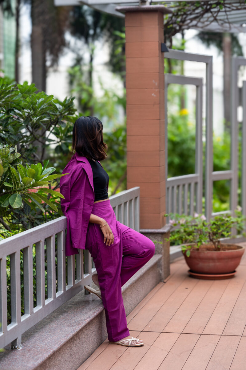 Miru Majenta Recycled Cotton Blazer Set for Women - Image 6